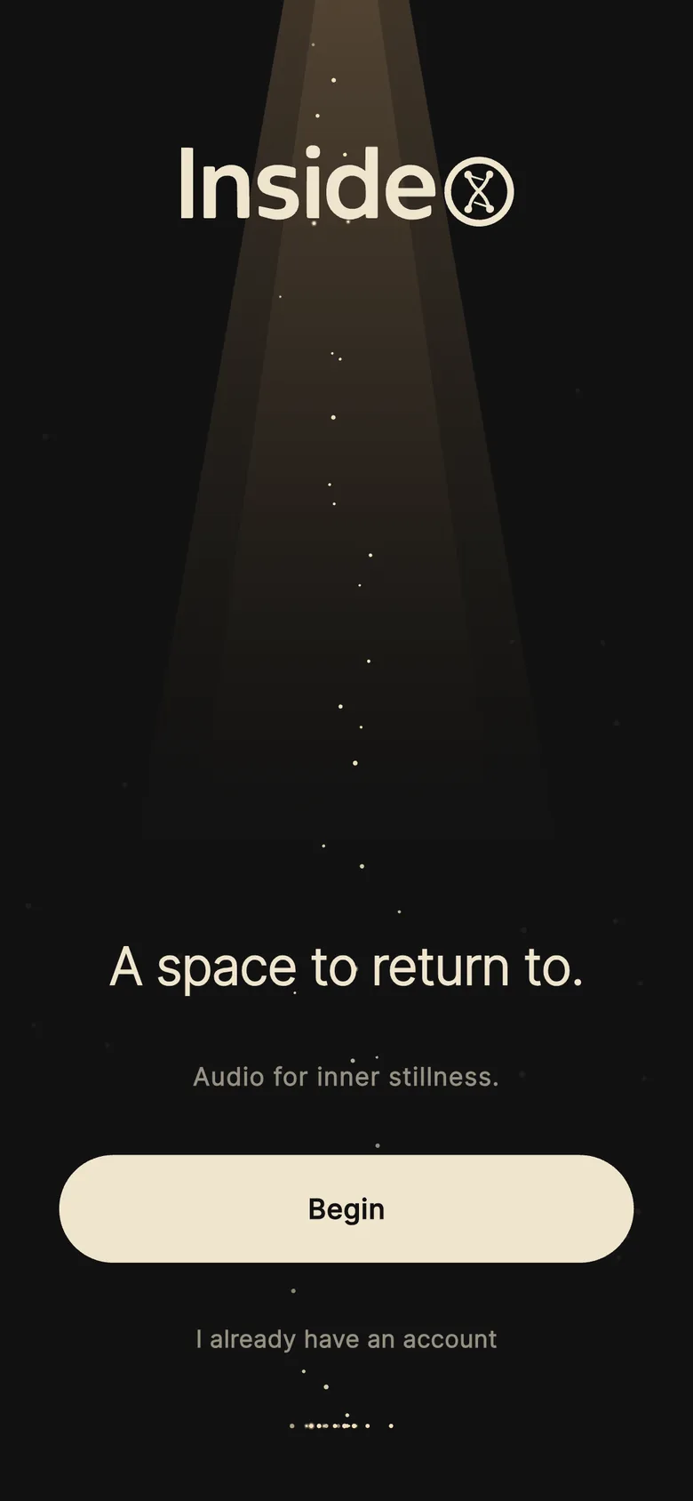InsideX welcome screen